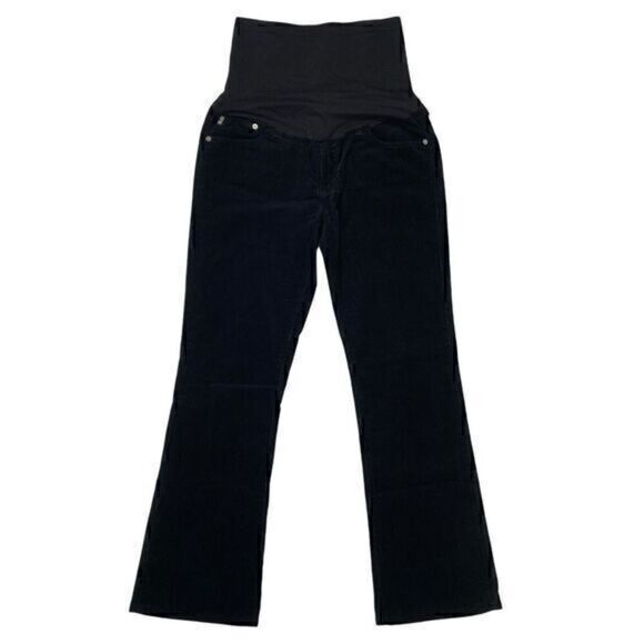 Adriano Goldschmied Maternity Jeans Womens 31 Black Corduroy Pea in a Pod Pants - Picture 1 of 14